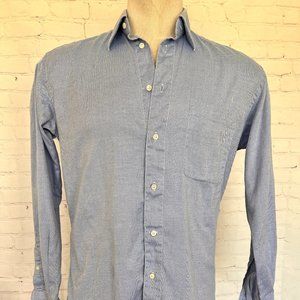 Ermenegildo Zegna Mens Long Sleeve Shirt - Size 39 15 1/2 Blue